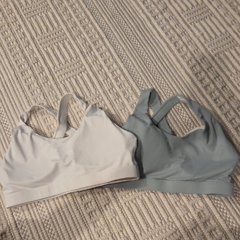 Women's Intimates Soft Bralette Set - White and Gray